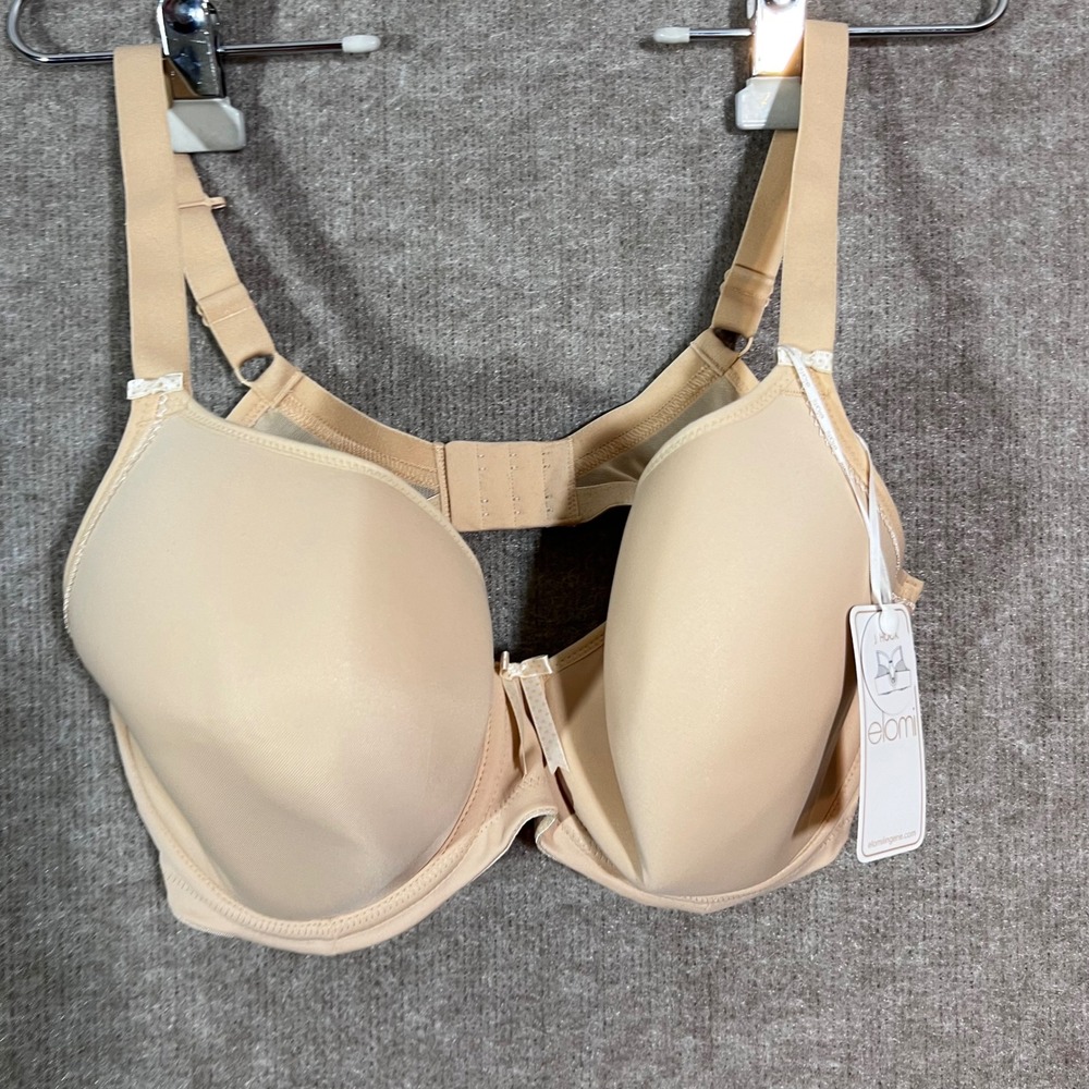 Elomi Bijou Bra Womens 36H Nude Underwire Molded J-Hook Plunge EL8722SAD
